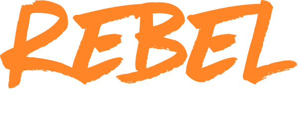 Rebel at Work logo orange white